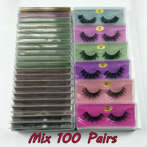 Оптовая продажа ресниц 304050100 шт 3d норковые ресницы натуральные норковые ресницы оптом накладные ресницы для макияжа оптом