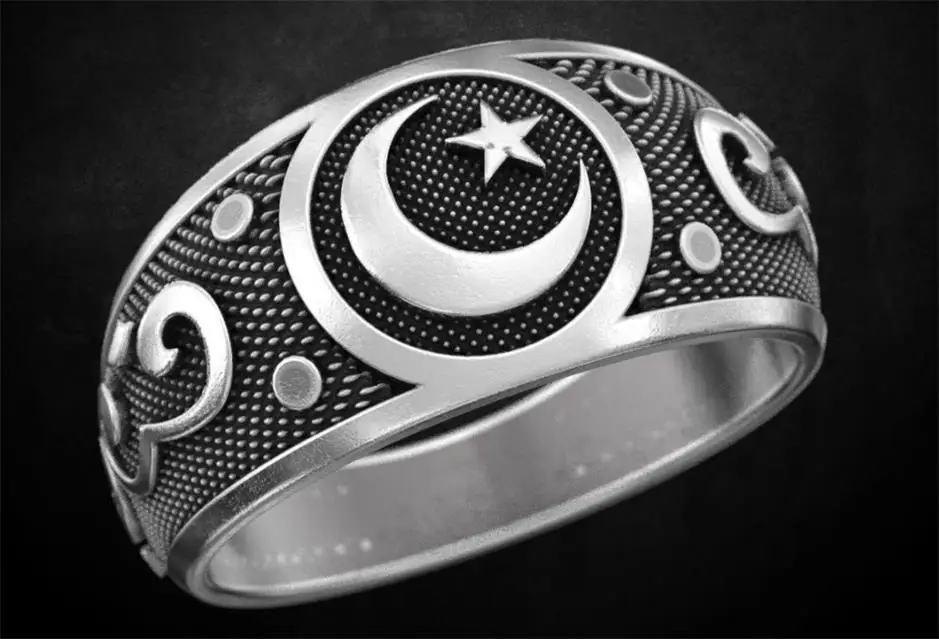 

Creative Engraved Star Moon Ring for Men Women Vintage Gothic Steam Punk Men's Biker Rings Party Jewelry Accessories Gift