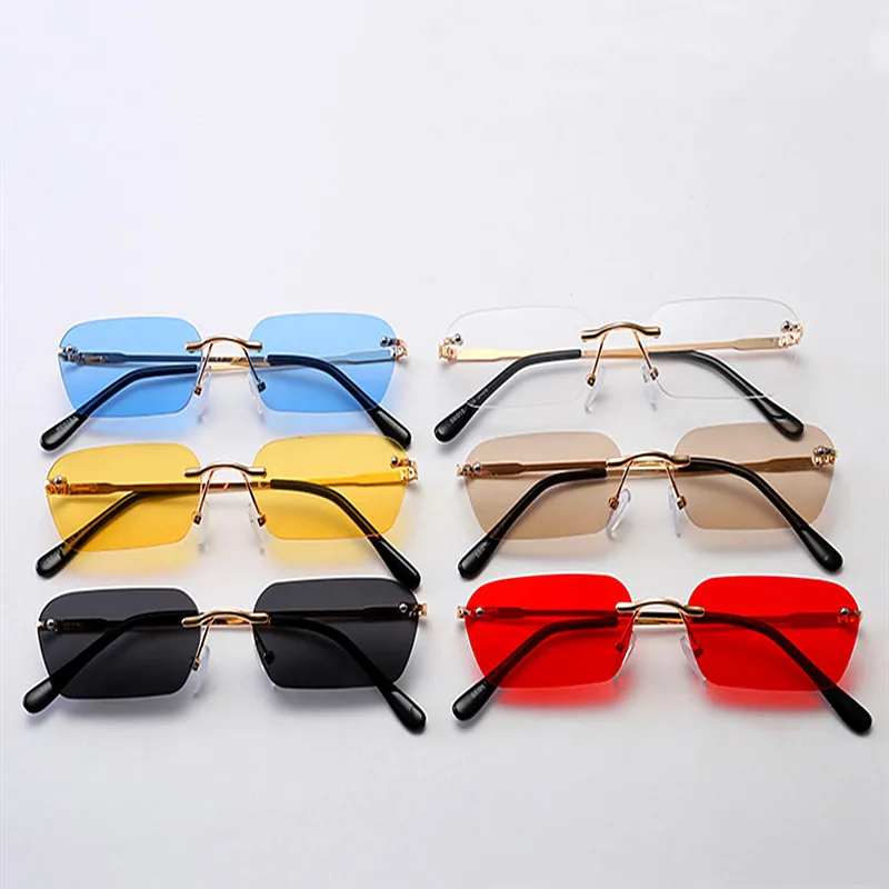 

1PC Small Rectangle Sunglasses Women Rimless Square Sun Glasses for Women 2020 Summer Style Female NV400