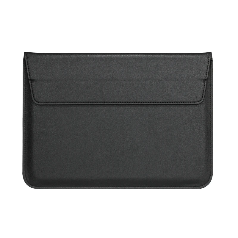 Черный Чехол-сумка из искусственной кожи для ноутбука Macbook Air 11 13 12 15 Pro 13,3 15,4 retina унисекс - Цвет: Черный