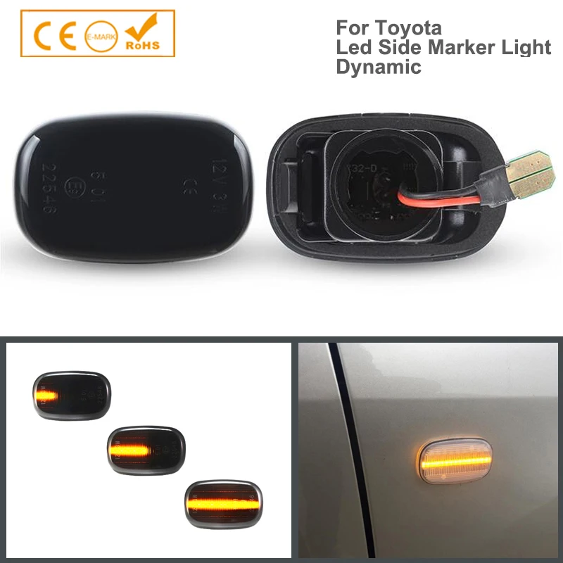 

2x Dynamic Side Marker Turn Signal Light Led For For Lexus GS RX Toyota Vios Hilux Corolla RAV4 Prius Yaris Camry Avensis Celi