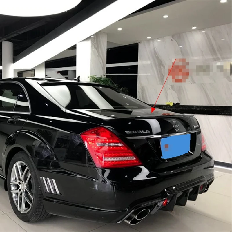 Для Mercedes Benz S Class W221 2008 2009 2010 2011 2012 ABS спойлер из материала задние крылья багажника