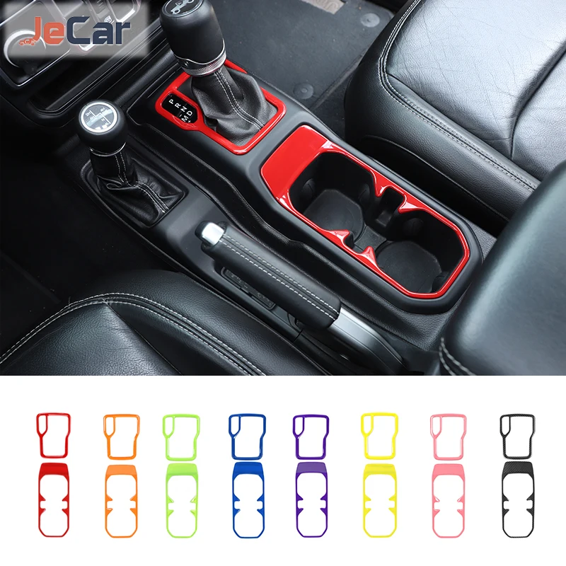 

Interior Mouldings Car Gear Shift Panel Cup Holder Decoration Cover Sticker For Jeep Wrangler JL Gladiator JT 2018-2021