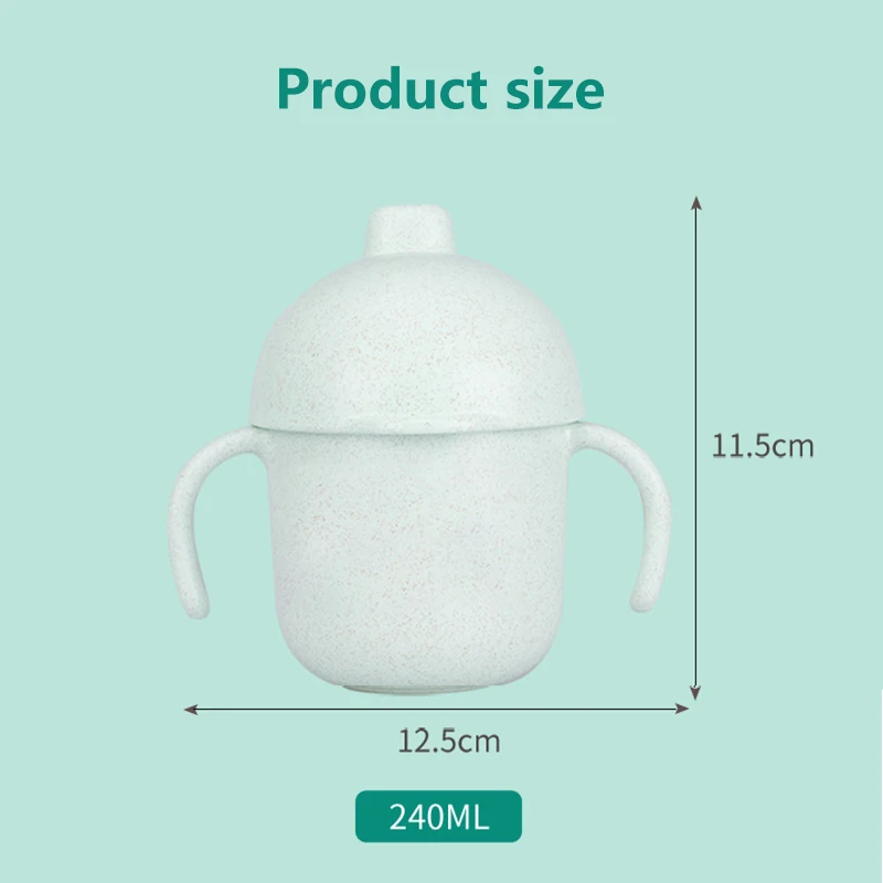 

Baby Sippy Cups 240ml Leakproof Baby Handle Learn Drinking Cup Drinkware With Handle Kids Water Bottle Food Grade PP Material