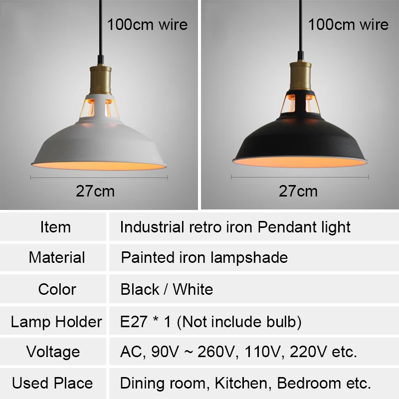 

Antique Pendant Lights Vintage Led Pendant Lamp Industrial Lamp Loft Hanging Lights Restaurant Kitchen Dining Room E27 Led Light