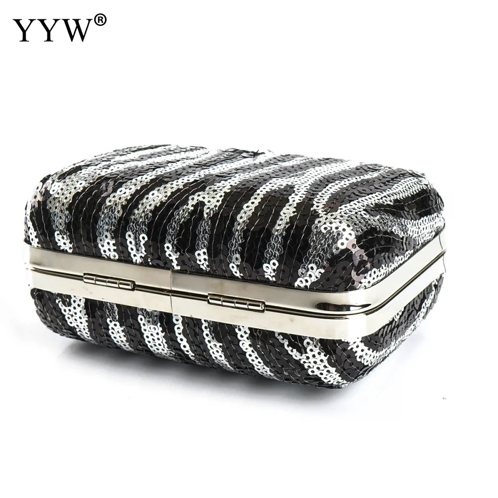 Пластиковый вечерний клатч с принтом зебры популярный стиль блестящая женская