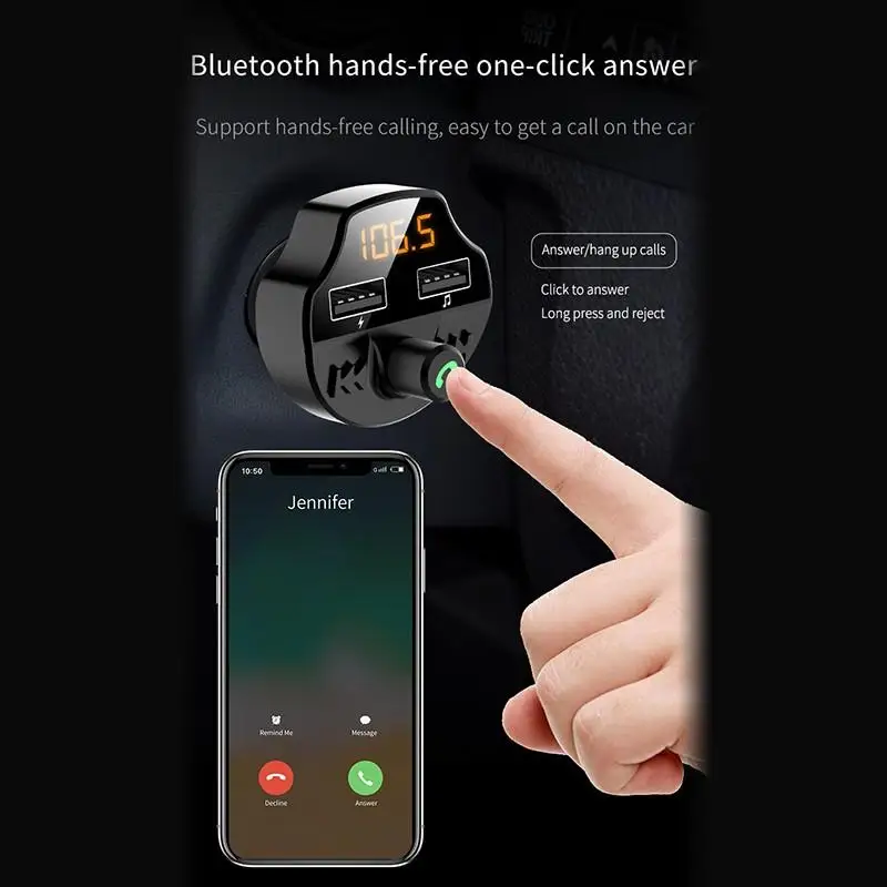 FM трансмиттер автомобильный с Bluetooth и двумя USB портами|FM-трансмиттеры| |