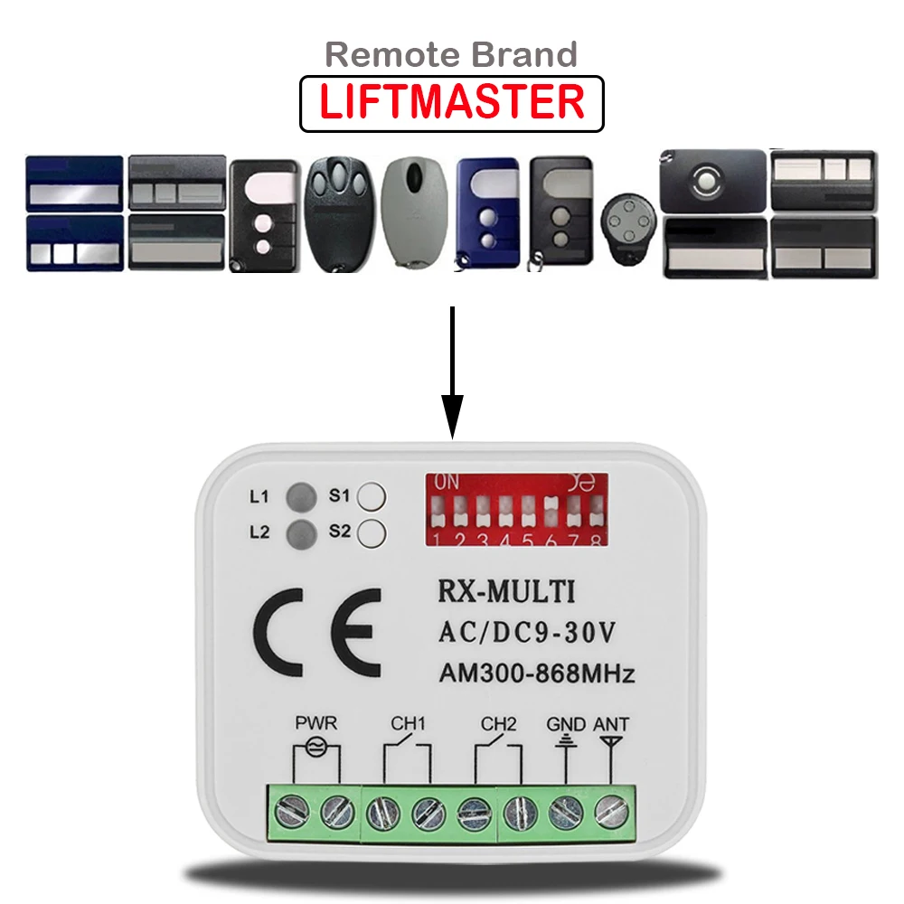 

Liftmaster Универсальный Приемник для гаражных ворот для 94335E 84335E 84335EML дистанционного Управление Замена Чемберлен Motorlift 1A5639-7