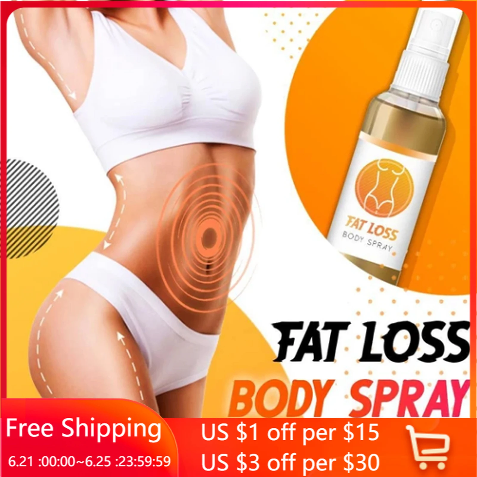 

20ml Weight Loss Essential oil Fast Fat Burning Slimming Spray Spray Ultra Absorption Cellulite Removal for Arm Buttocks Abdomen