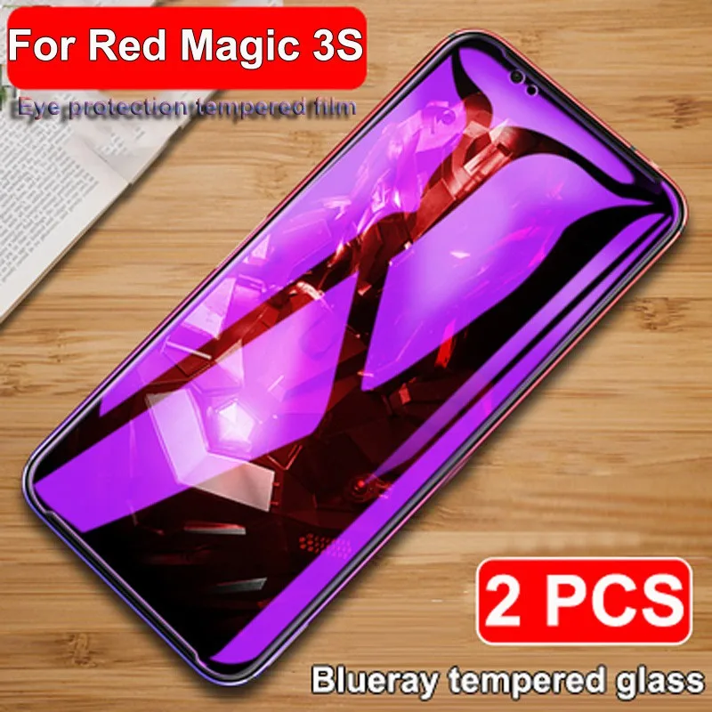2 pcs 9H Blueray Tempered Glass For ZTE Nubia Red Magic 3s Screen Protector Glass Film Red Magic 3 3S 3 S Protective Glass
