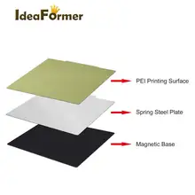 3D Printer Parts New Upgrade Removal Spring Steel Sheet Pre-applied PEI+Magnetic Base 150/220/235/310mm For CR10 Cobees Hot Bed.