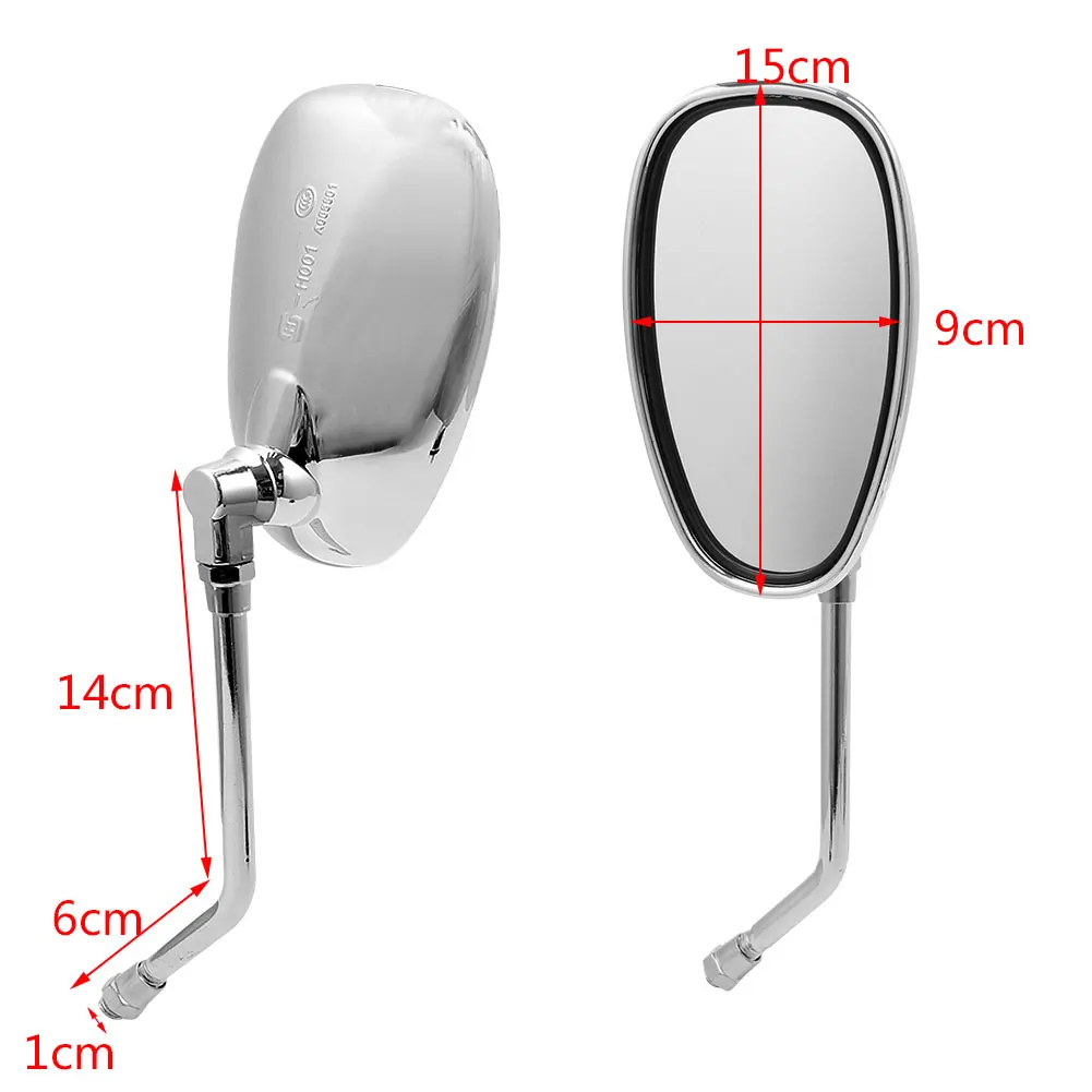 Зеркало заднего вида для мотоцикла алюминиевое прозрачное стекло с длинным