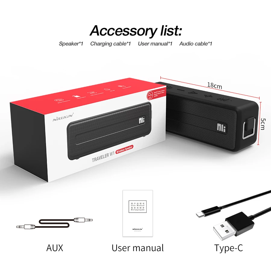Nillkin Bluetooth водонепроницаемый 20 часов воспроизведения TWS открытый динамик