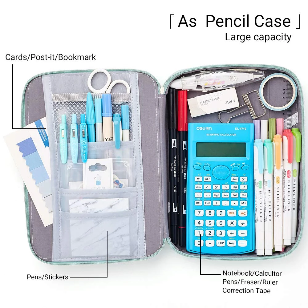 Большая емкость холщовая ручка сумка для хранения канцелярские принадлежности