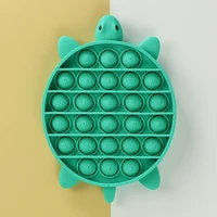 green turtle animal fidget toy push bubble stress sensory toy relief simple hand game antistress toys for children