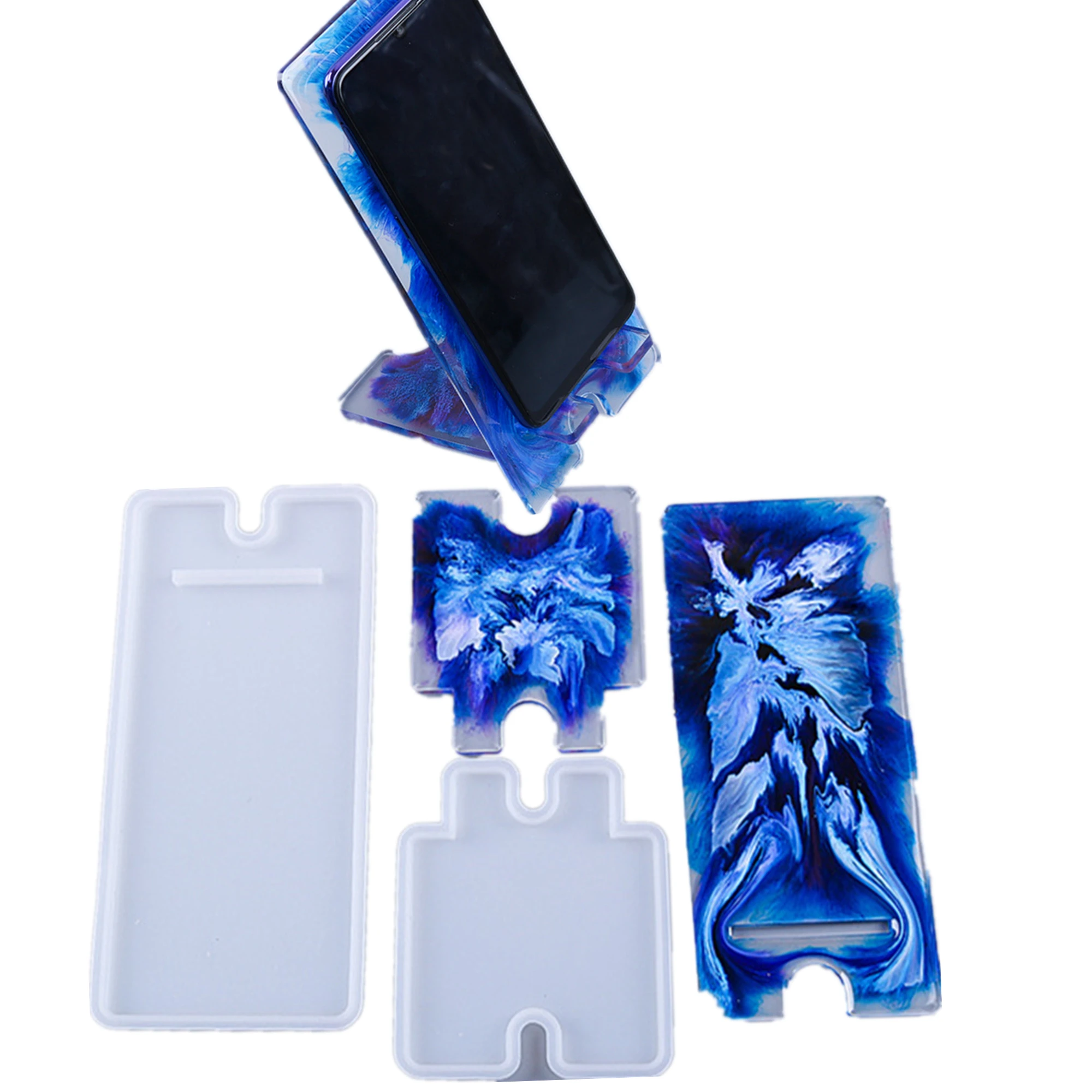 1 Set Cellphone Bracket Holder Crystal Epoxy Resin Mold Handmade Mobile Phone Stand Silicone Mould DIY Crafts Making Tools M2056