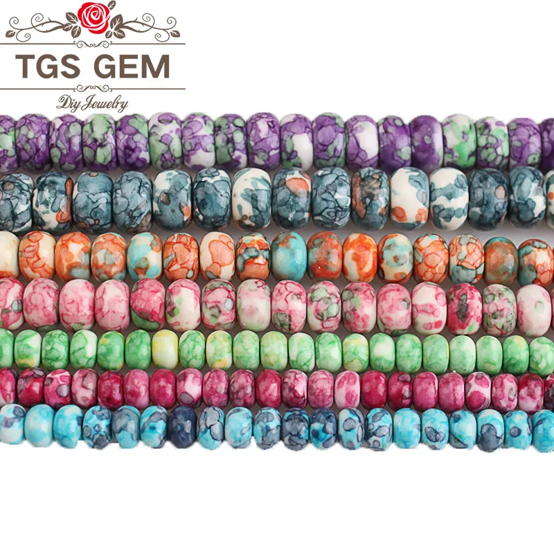 Натуральные бусины разделители микс радужные керамические счеты 4 6 8 мм DIY