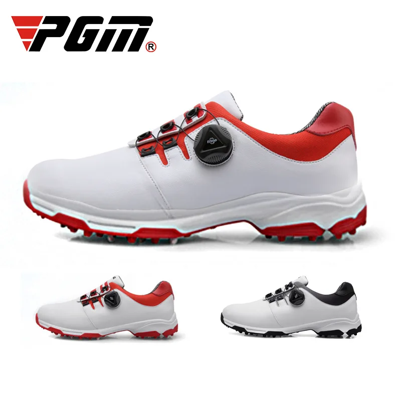 PGM Mens Golf Shoes Waterproof Sports Sneakers Mens Rotating Knobs Buckle Golf Sneakers Lightweight Spikes Nail Non-slip Shoes