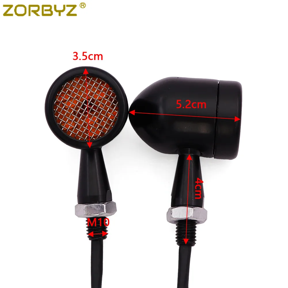 ZORBYZ Ретро мотоциклетсветильник черный светодиодный индикатор сигнала поворота