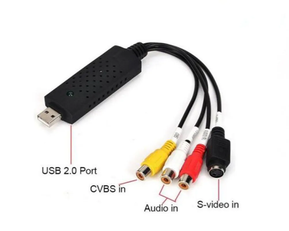 Black Easycap USB 2.0 Easy Cap Video TV DVD VHS DVR Capture Adapter Easier Device Support Win10 | Безопасность и защита