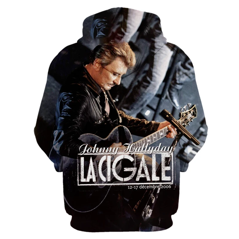 

Johnny Hallyday Hoodies France Rock Singer 3D Printed Sweatshirt Men Women Casual Fashion Hoodie Oversized Hip Hop Pullover Coat