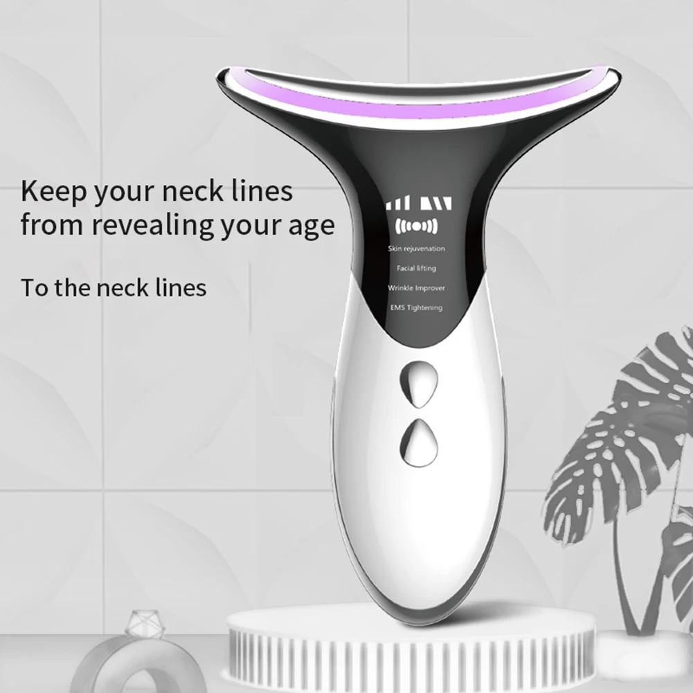 Шеи Красота устройство подъема и повышает упругость кожи светодиодный фотон