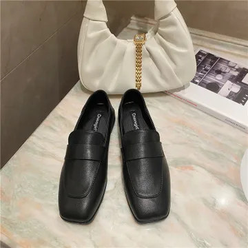 

Womens Loafers Shoes Oxfords Female Footwear Casual Sneaker Square Toe Autumn Modis Slip-on Leather Dress Summer Fall 2021 Basic