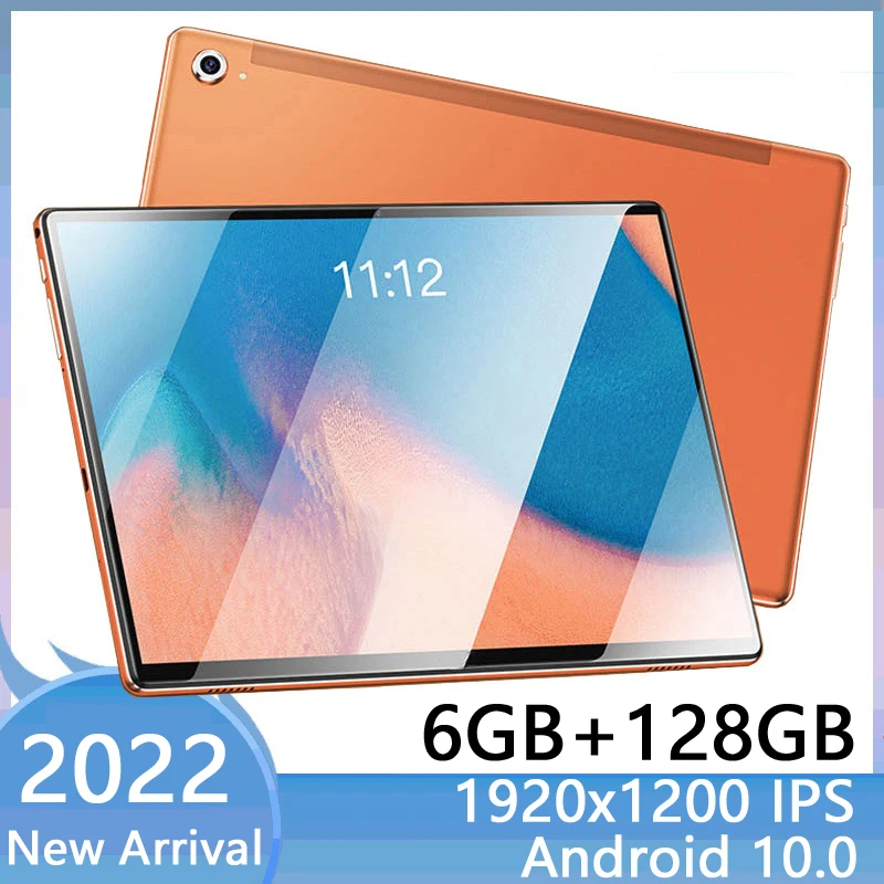 

2022 10.1 inch Tablet PC 1920x1200 2.5K IPS Dual 4G Network 6GB RAM 128GB ROM HiFi Android Tablets PC 13.0/5.0MP 5G Wifi Type-C