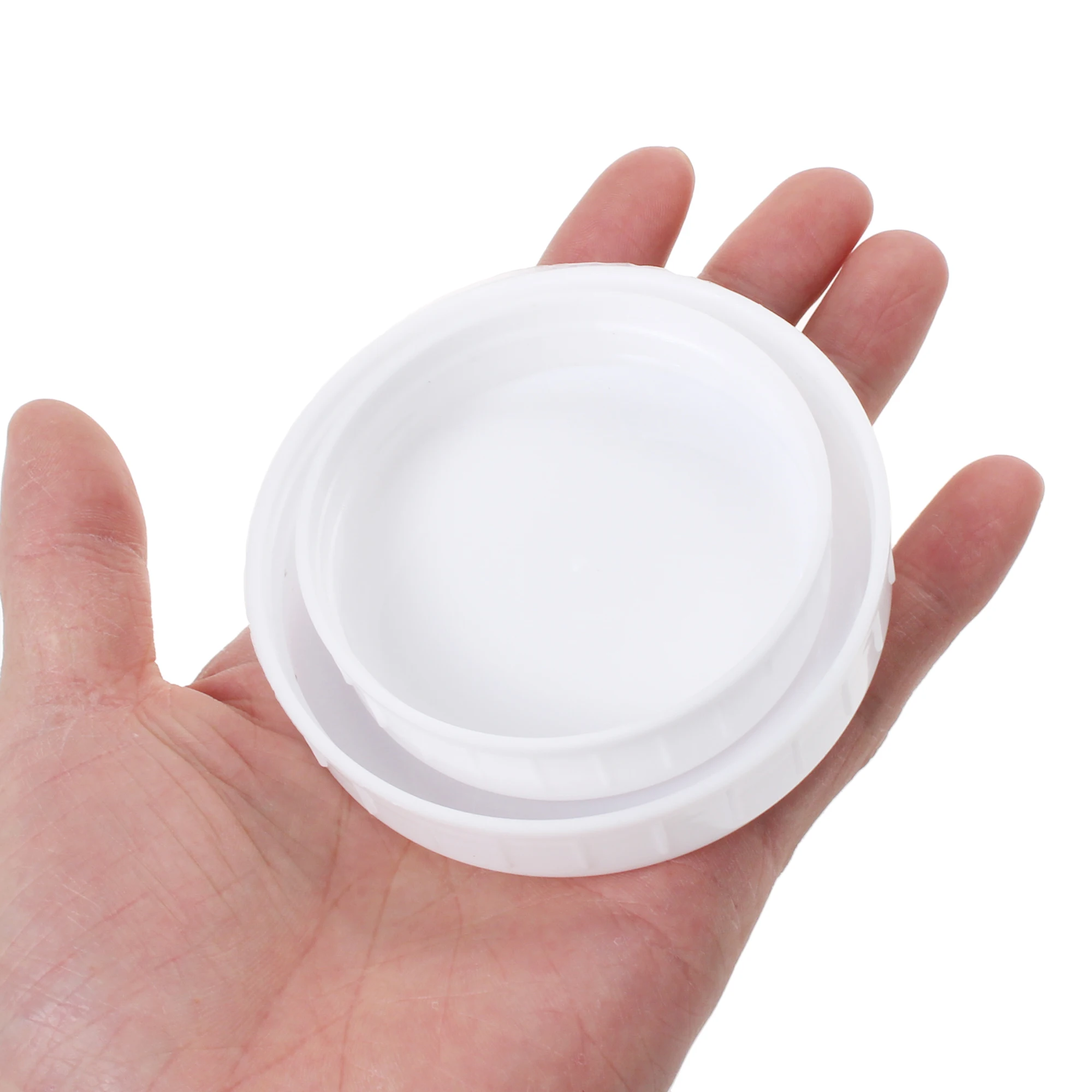 10pcs New Mason Jar Lids Unlined Ribbed Plastic Cup Lid Regular Mouth Cannings Leakproof Storage White Bottle Caps Cover - купить по