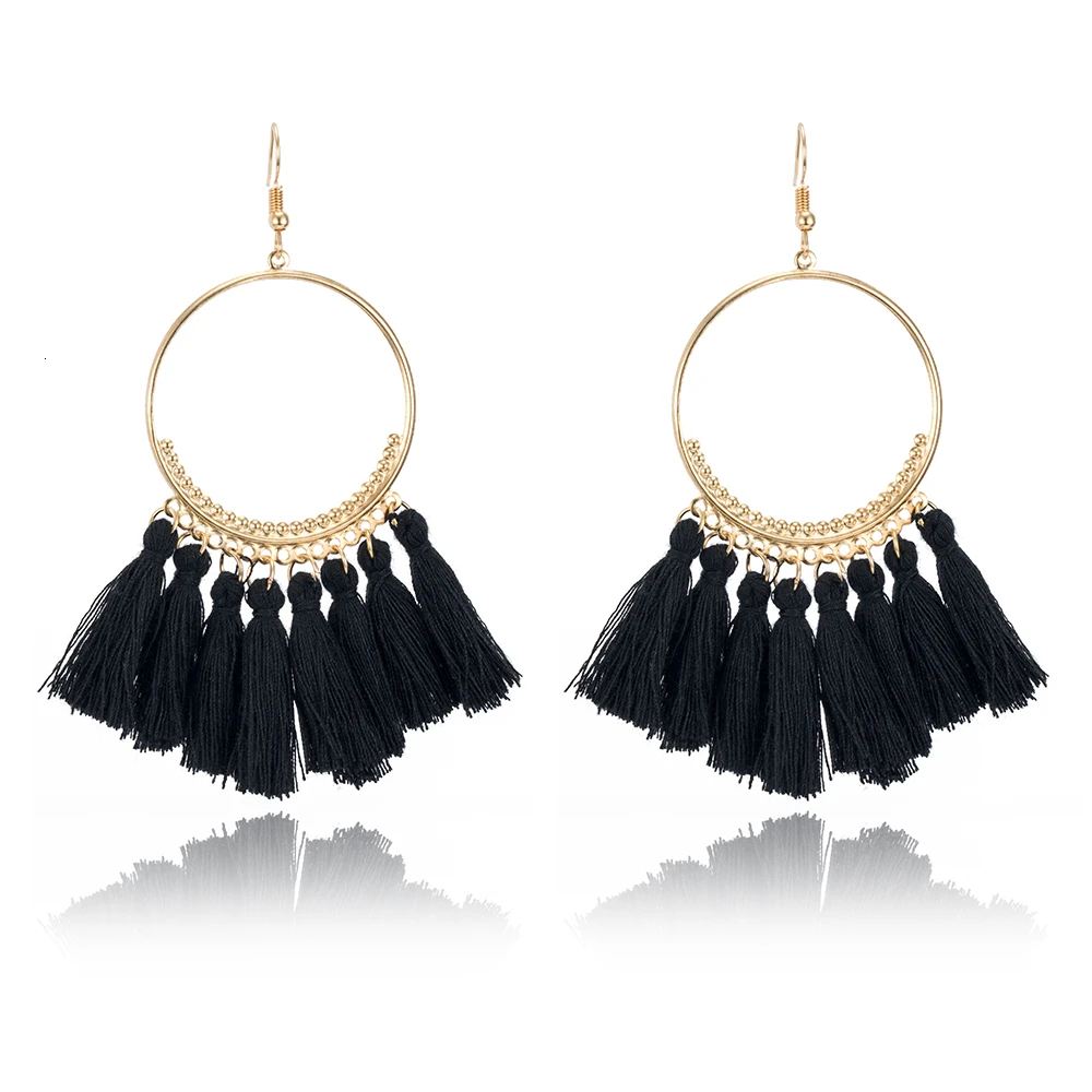 Популярные этнические серьги ручной работы модные Boho стиль розовые винтажные