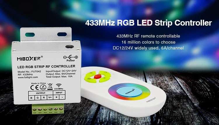 MiBOXER светодиодный cinta регулятор RGB para tira de luz RF remoto 433 МГц FUT040 FUT041 FUT042 brillo doble blanco |