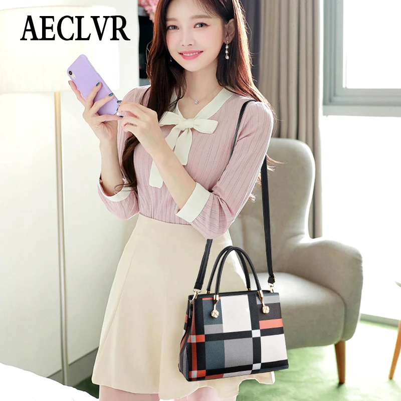 AECLVR женская сумка через плечо из искусственной кожи в простом стиле мягкие