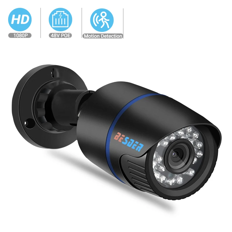 Besder 1080P IP камера 2,8 мм широкоугольная камера наружная Камера Безопасности Проводная камера s Bullet Camara CCTV легкий дистанционный просмотр XMEye