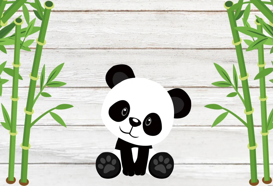 NZY06614 Панда день рождения Bamboos облако черно-белая полоса детские Портретные Фото фоны фотографический фон для фотостудии - Цвет: NZY06614