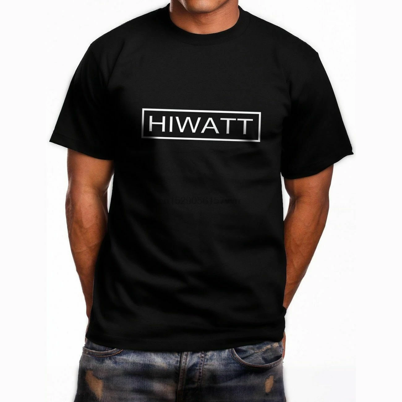 Новый HIWATT гитара логотип короткий рукав Мужская Черная Размер США размер