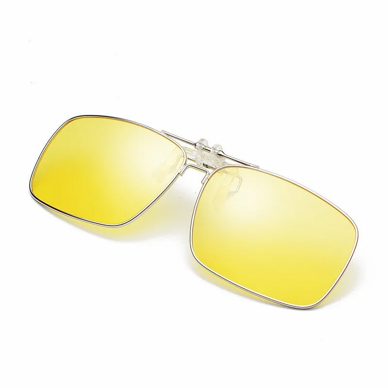 Polarized Sunglasses Lens clip on glasses Night Vision Yellow Women Square Sun Glasses with Clips Unisex | Аксессуары для одежды