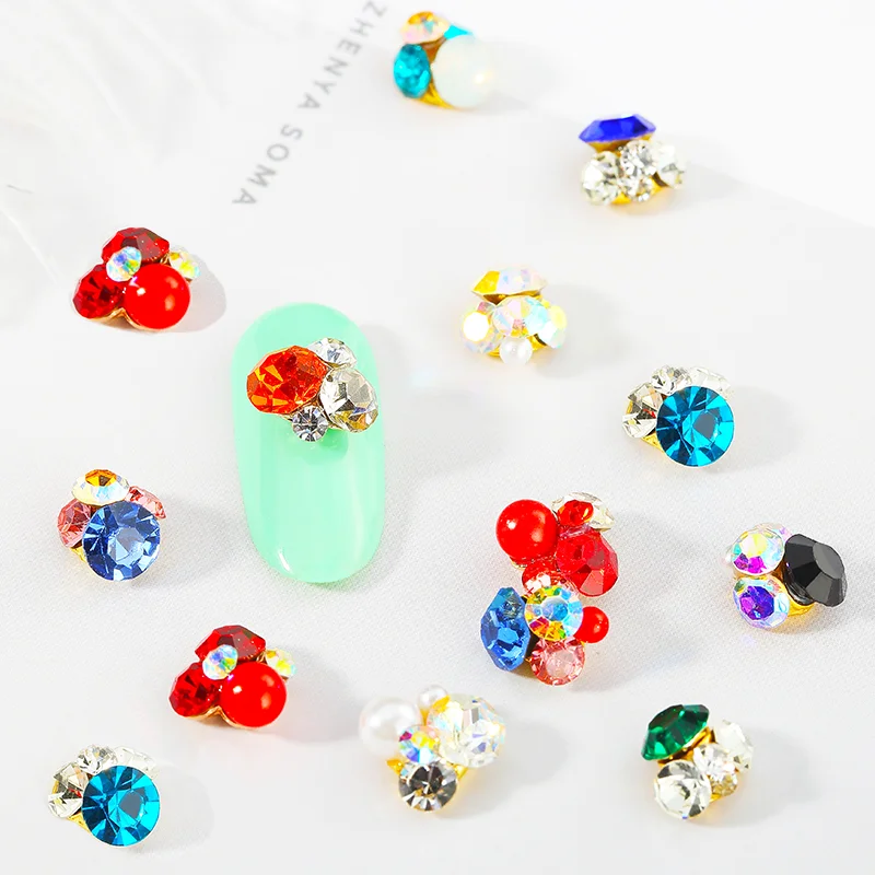 3D очаровательные украшения Стразы из сплава для дизайна ногтей флакон духов