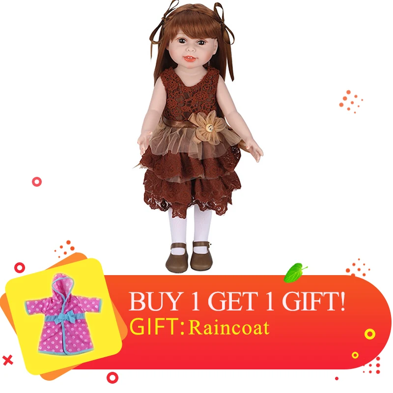 45 см/18 дюймов девочка кукла пластиковые детские куклы для девочек ручной работы