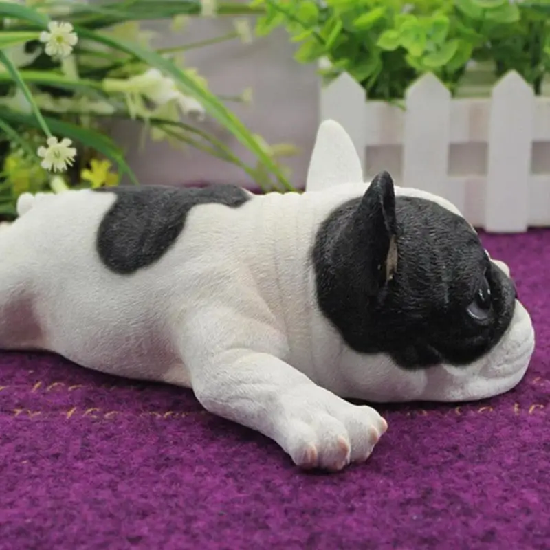 

Lie Down To Sleep French Bulldog Puppies Life Realistic Bulldog Simulation Toy