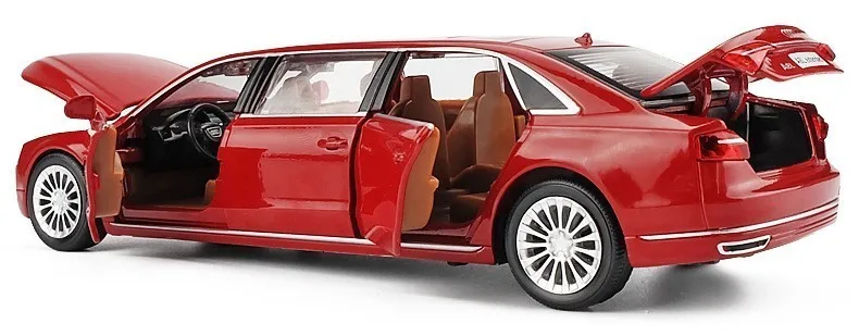 1:32 Масштаб Audi A8L литая под давлением модель автомобиля металлическая игрушка A8 автомобиль со звуком и светильник Детский развивающий подарок на день рождения игрушка