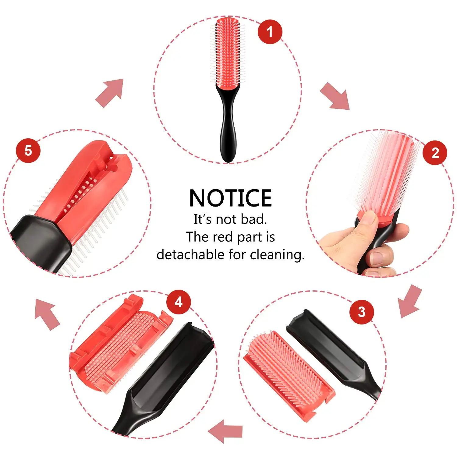 Щетка для запутанных волос Boucles Femme 9 строк вьющихся кисти Denman облегчающая