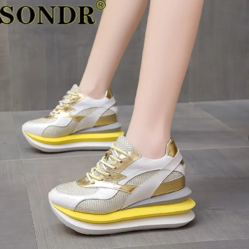 Летние модные женские кроссовки со скрытым каблуком женская повседневная обувь