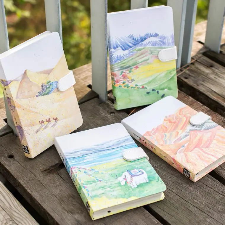 

Cute A5 Notebook Diary Planner Color Page Illustration Magnetic Buckle Note Book Stationery School Supplies Christmas Gift