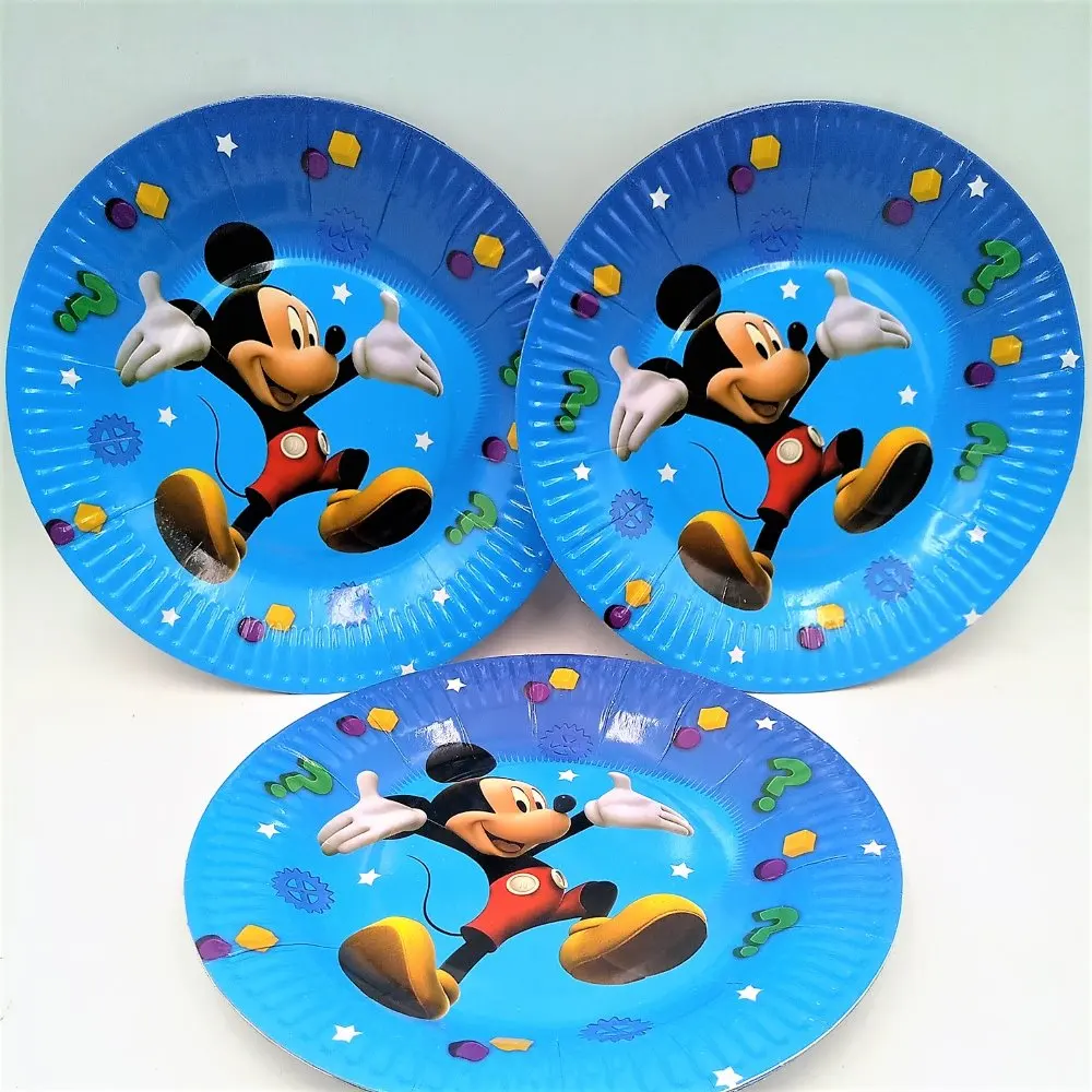 10pcs/set 7inchMICKEY MOUSE PLATES MICKEY DISHES KIDS BIRTHDAY PARTY FAVORS HAPPY SUPPLIES PAPER PLATE | Дом и сад