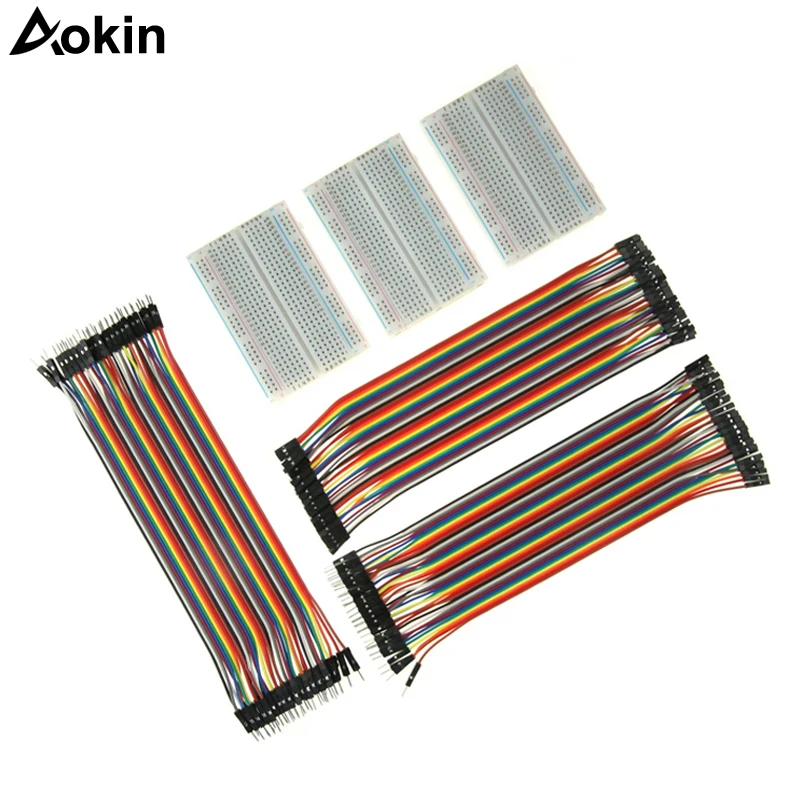 Макетная плата без пайки с джампедами 400 контактный прототип печатной платы Dupont