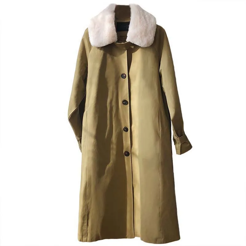 Женская куртка с хлопковой подбивкой меховым воротником и пирожными для работы