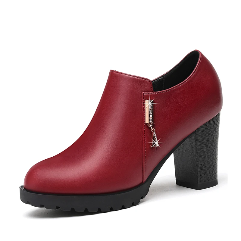 Женские туфли лодочки ручной работы красные черные из натуральной кожи на