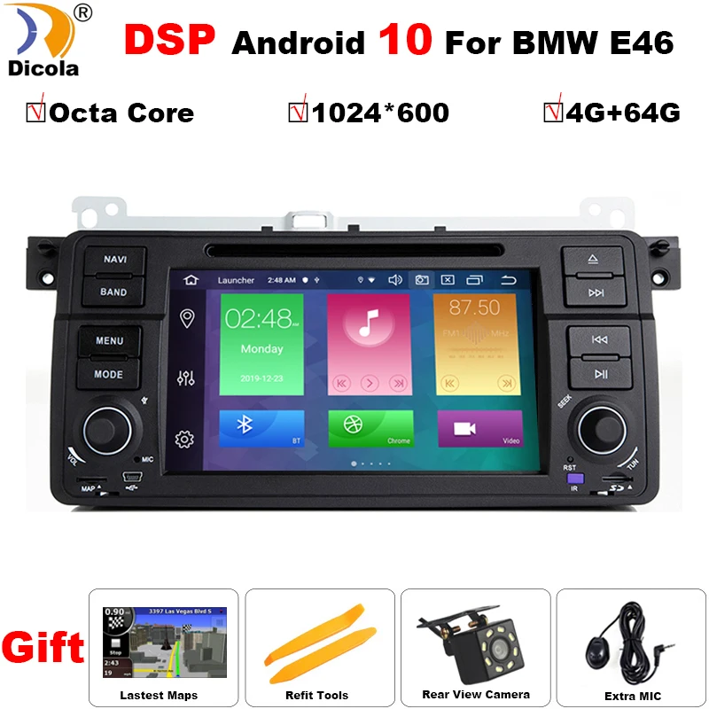 PX5 DSP 4 + 64G Восьмиядерный 1din автомобильный DVD GPS для BMW E46 M3 3 серии MG Rover Android10.0 Радио