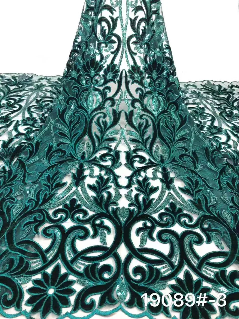 Красивая бархатная кружевная ткань с вышивкой и блестками нигерийская