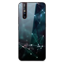 for vivo v15 pro phone case tempered glass case back cover with black silicone bumper series 2